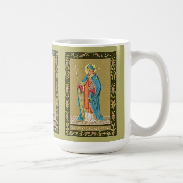 St. Thomas Becket med Sword i Miter (P 005) Kaffemugg (Höger)