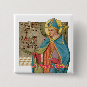 St. Thomas Becket med Sword i Miter (P 005) Knapp
