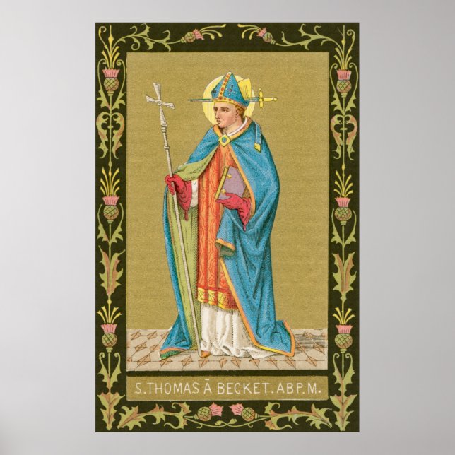 St. Thomas Becket med Sword i Miter (P 005) Poster (Framsidan)