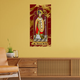St. Thomas Becket med Sword (M 033; Colorized) Poster