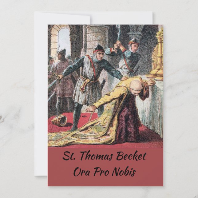 St. Thomas Becket Prayer Card (Framsida)