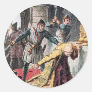 St Thomas Becketärkebiskop av Canterbury Runt Klistermärke