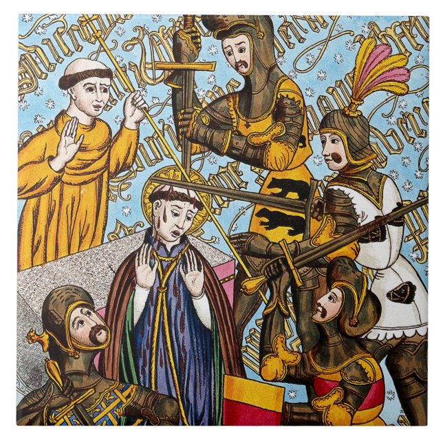St. Thomas Beckets martyrdom (M 031) Kakelplatta (Framsidan)