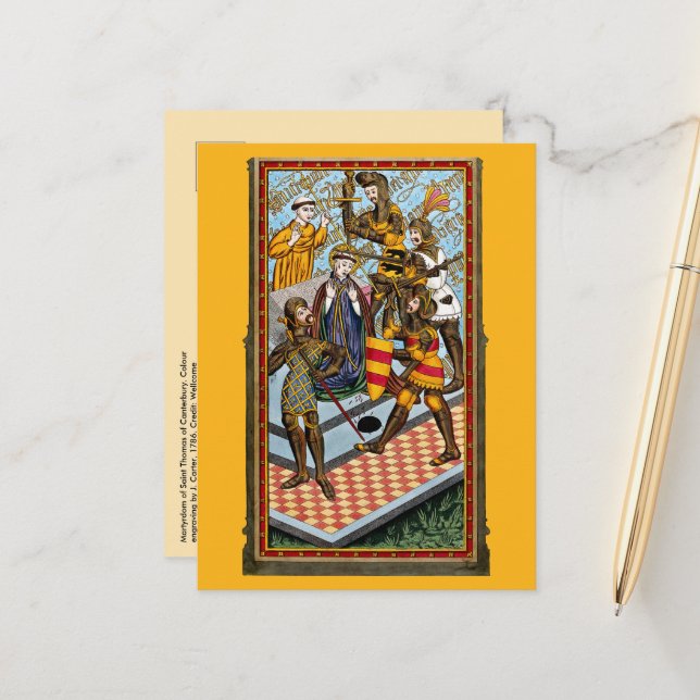 St. Thomas Beckets martyrdom (M 031) Vykort (Fram/Back In Situ)