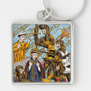 St. Thomas Beckys martyrdom (M 031) Fyrkantig Silverfärgad Nyckelring