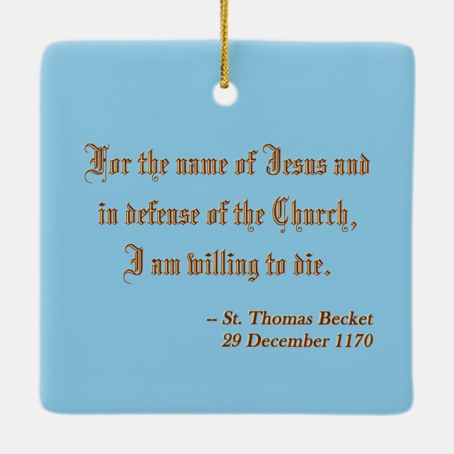 St. Thomas Beckys martyrdom (M 031) Julgransprydnad Keramik (Baksida)