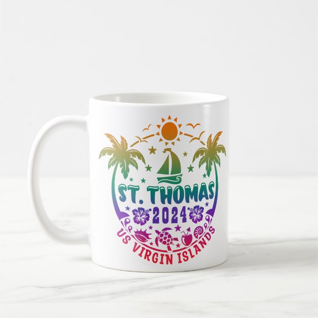 St. Thomas Bliss: Tropiska Amerikanska Jungfruöarn Kaffemugg (Vänster)