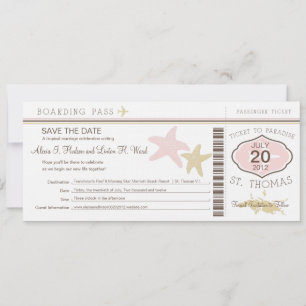 St. Thomas Bröllop Boarding Pass Spara Datumet