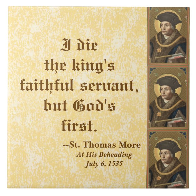 St. Thomas More (SAU 026) Berömd Citat Kakelplatta (Framsidan)