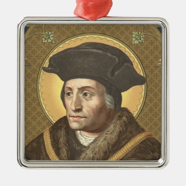 St. Thomas More (SAU 026) Premium Square Julgransprydnad Metall (Framsidan)