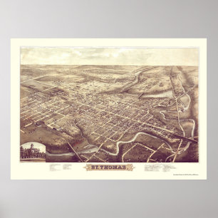 St. Thomas, ON, Kanada Panoramic Karta - 1896 Poster