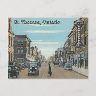 St. Thomas, Ontario - Talbot Street c. 1935 Vykort