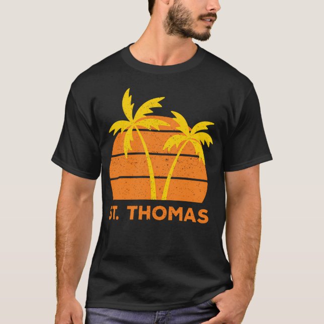 St. Thomas Retro T Shirt (Framsida)