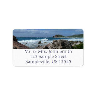 St. Thomas Rocky Beach Adressetikett