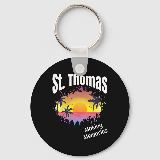 St Thomas Skapar minnesmatchningar som matchar fam Nyckelring (Framsida)
