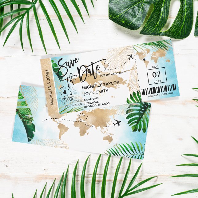 ST THOMAS Spara datum för boardingkortsfack Inbjudningar (Skapare uppladdad)