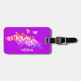 St. Thomas "Sten City" U.S. Virgin Islands Lila Bagagebricka