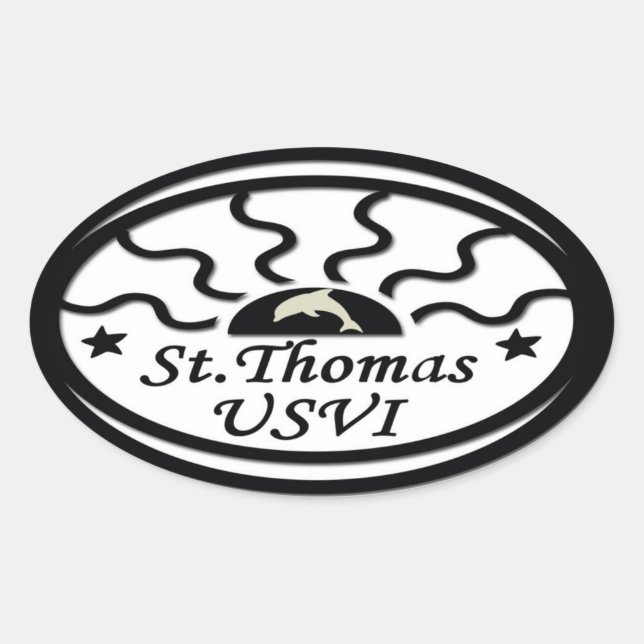 St Thomas Sticker Ovalt Klistermärke (Framsida)