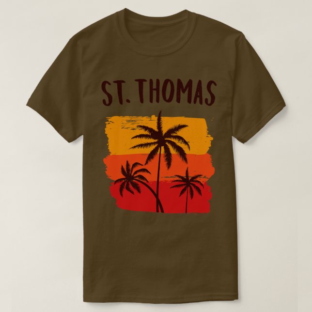 St Thomas Tropical Cruise Handflatan Träd Vacation T Shirt (Design framsida)