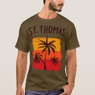 St Thomas Tropical Cruise Handflatan Träd Vacation T Shirt