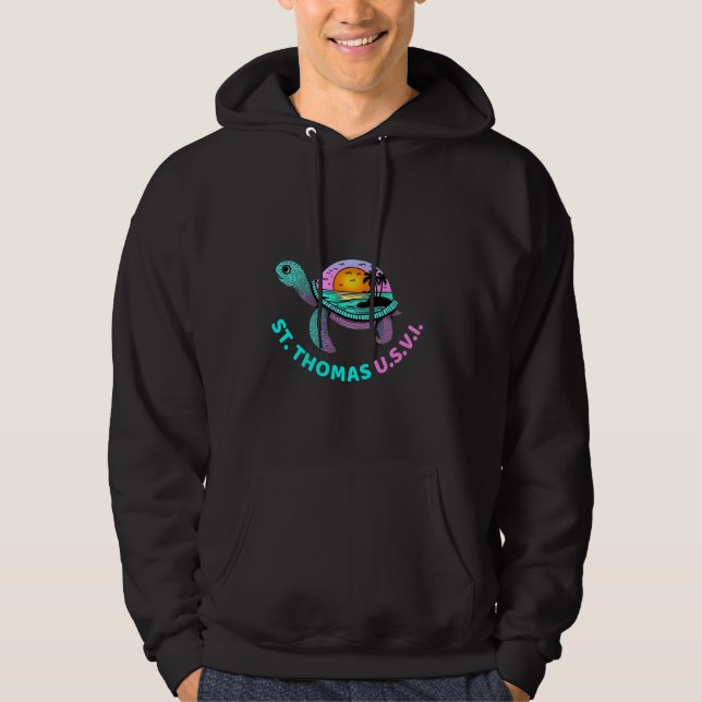 St. Thomas U.S.V.I. US Virgin Island Souvenir Vaca Hoodie (Framsida)