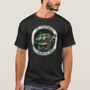 St Thomas U.S. Virgin Islands Turtle Badge T Shirt