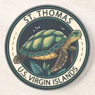 St Thomas U.S. Virgin Islands Turtle Badge Underlägg