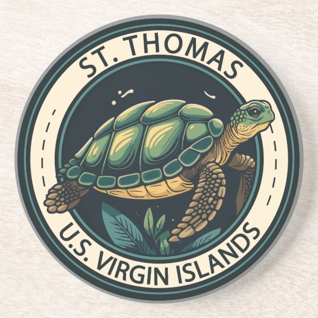 St Thomas U.S. Virgin Islands Turtle Badge Underlägg (Framsidan)