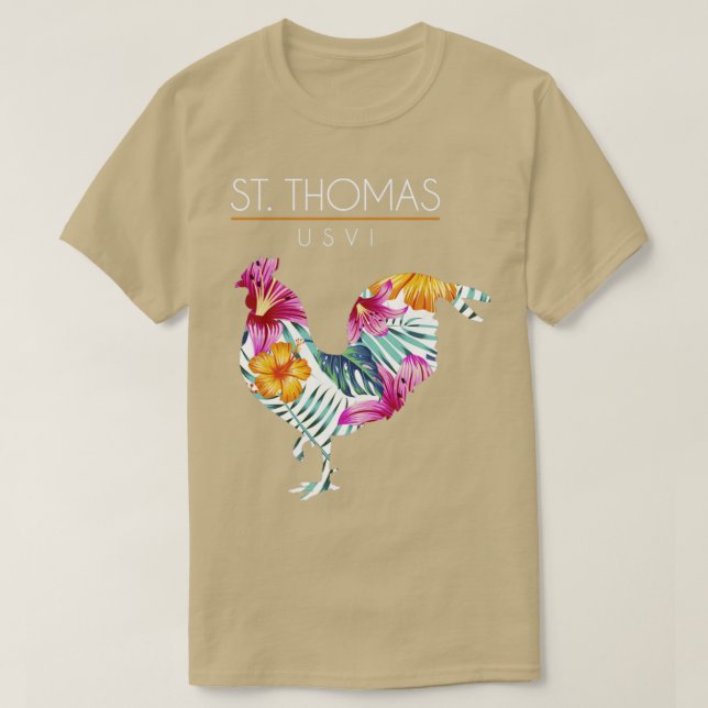 St Thomas USVI Flower Hibiscus Chicken Älskare Sou T Shirt (Design framsida)