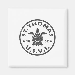 St Thomas Usvi Havssköldpadda Mäns Kvinnors Barn S Magnet