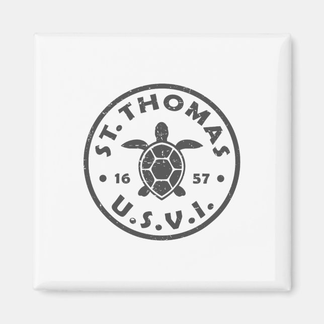 St Thomas Usvi Havssköldpadda Mäns Kvinnors Barn S Magnet (Framsidan)