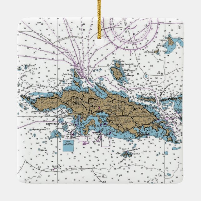 St Thomas USVI Julgransprydnad Keramik (Baksida)