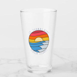 St. Thomas USVI Vintage Beach Sunset Glaskopp