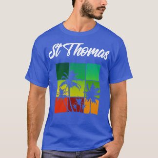 St Thomas Vacation Souvenir med Handflatan Träd T Shirt