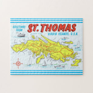 St. Thomas Virgin Islands Detailed Karta Pussel