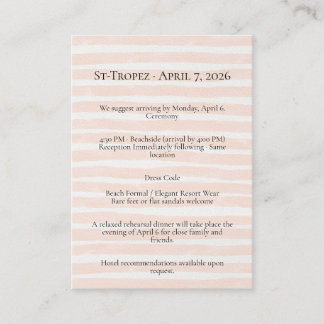 St. Tropez Destination Wedding Tilläggskort