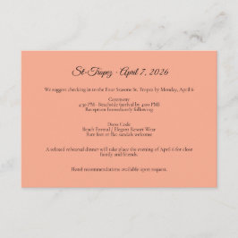 St. Tropez Destination Wedding  Tilläggskort