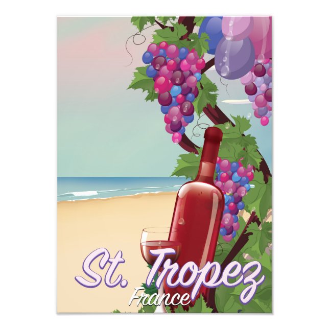 st. tropez Frankrike vin reserelaterad affisch Fototryck (Framsidan)