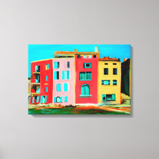 St Tropez House on Beach Canvastryck