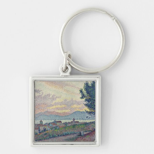 St Tropez Pinewood, 1896 Fyrkantig Silverfärgad Nyckelring (Framsidan)