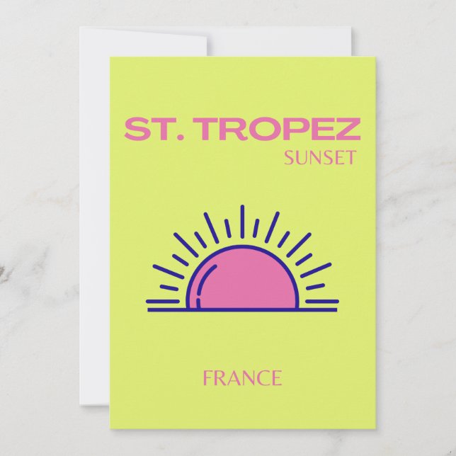St Tropez, Preppy, Grönt Tack Kort (Framsida)
