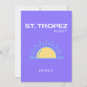 St Tropez, Sunset, Lila Tack Kort