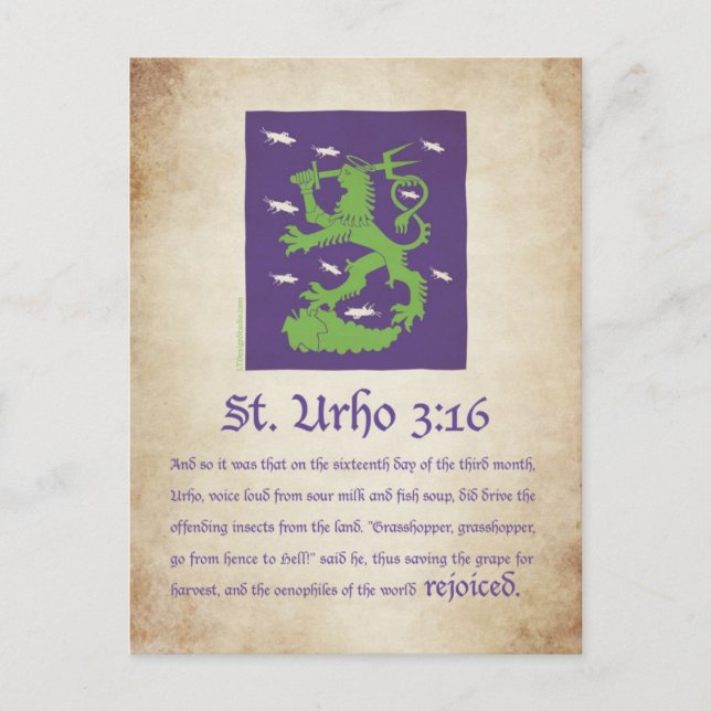 St. Urho 3:16 - vykort (Framsida)