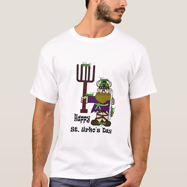 St.Urho med raddagräshoppaT-tröja Tee Shirt (Framsida)