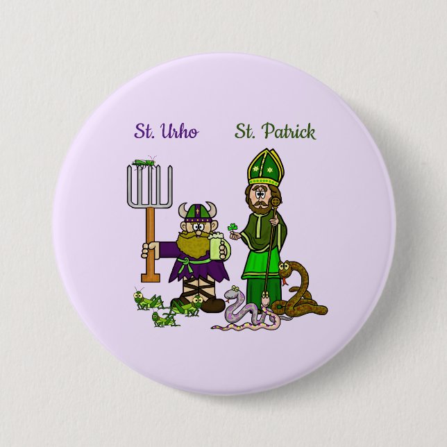 St. Urho och St. Patrick på Big Button Knapp (Framsida)