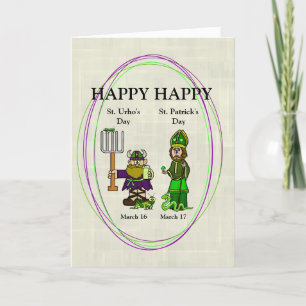 St. Urho och St. Patrick Together Card Kort