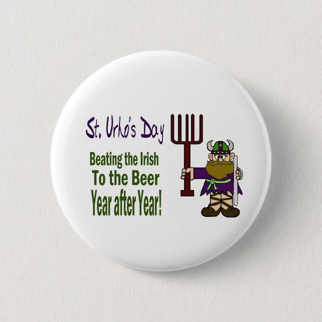St. Urho - slå irländare knäppas Knapp (Framsida)