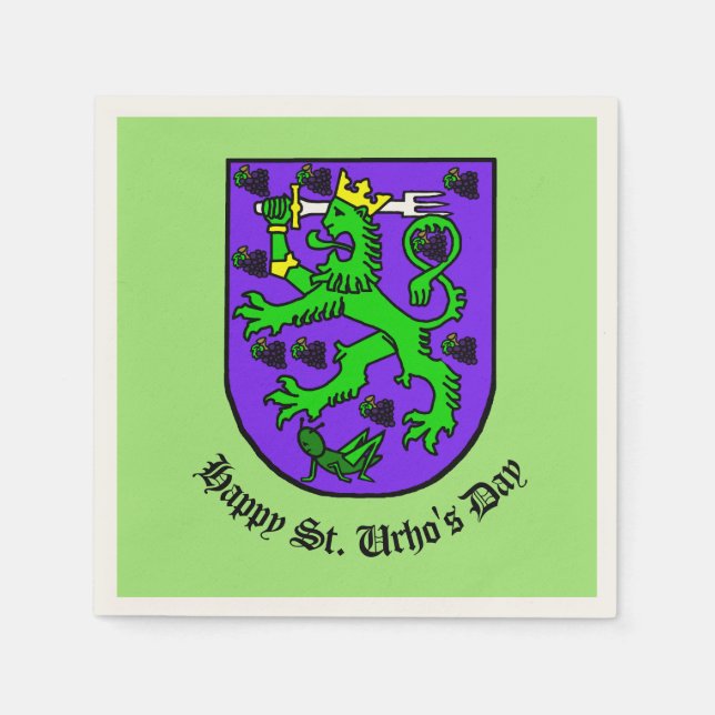 St. Urho Vapensköld Party Napkins Pappersservett (Framsidan)