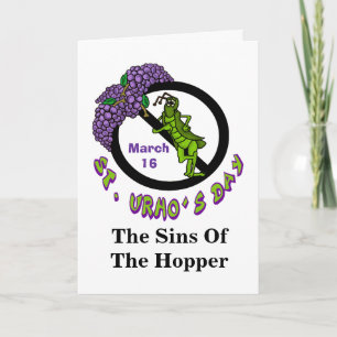 St. Urhos dag Grashopper Ban Greeting Card Kort