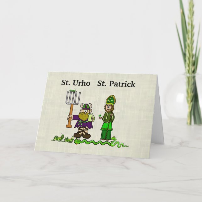 St. Urhos dag och St. Patrick's Day Card Kort (Framsida)